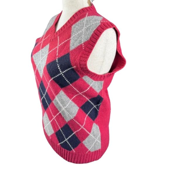 VTG NWT J.Crew Factory Argyle Lambs Wool Preppy Golf Vest (SZ L) Gift Ready! - Picture 3 of 13